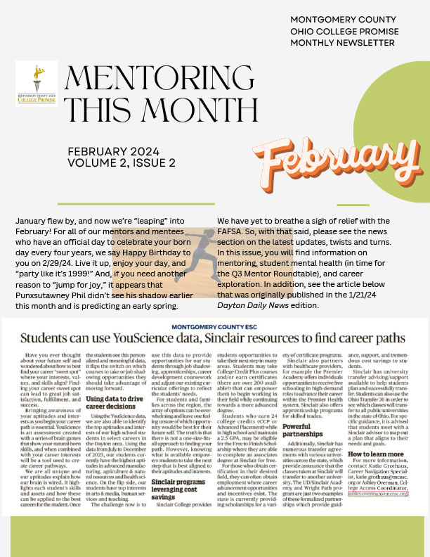 Mentoring This Month - February 2024
