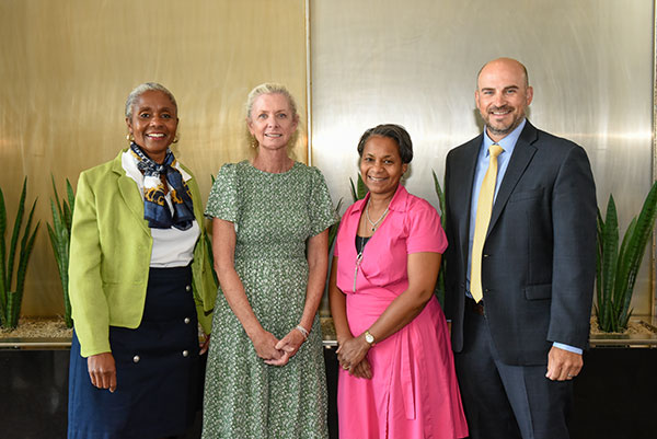 Team photo: Regina Dixon (The Dayton Foundation), Jennifer Guanciale, Kyra Robinson, and Patrick Gill