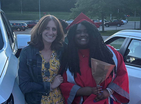 College Promise high school graduate Laila Murray with her mentor Bre Andrews
