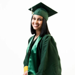 Rhyan Allen in cap and gown.