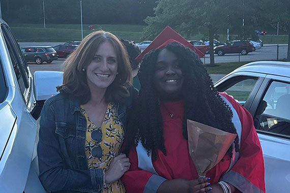 College Promise high school graduate Laila Murray with her mentor Bre Andrews